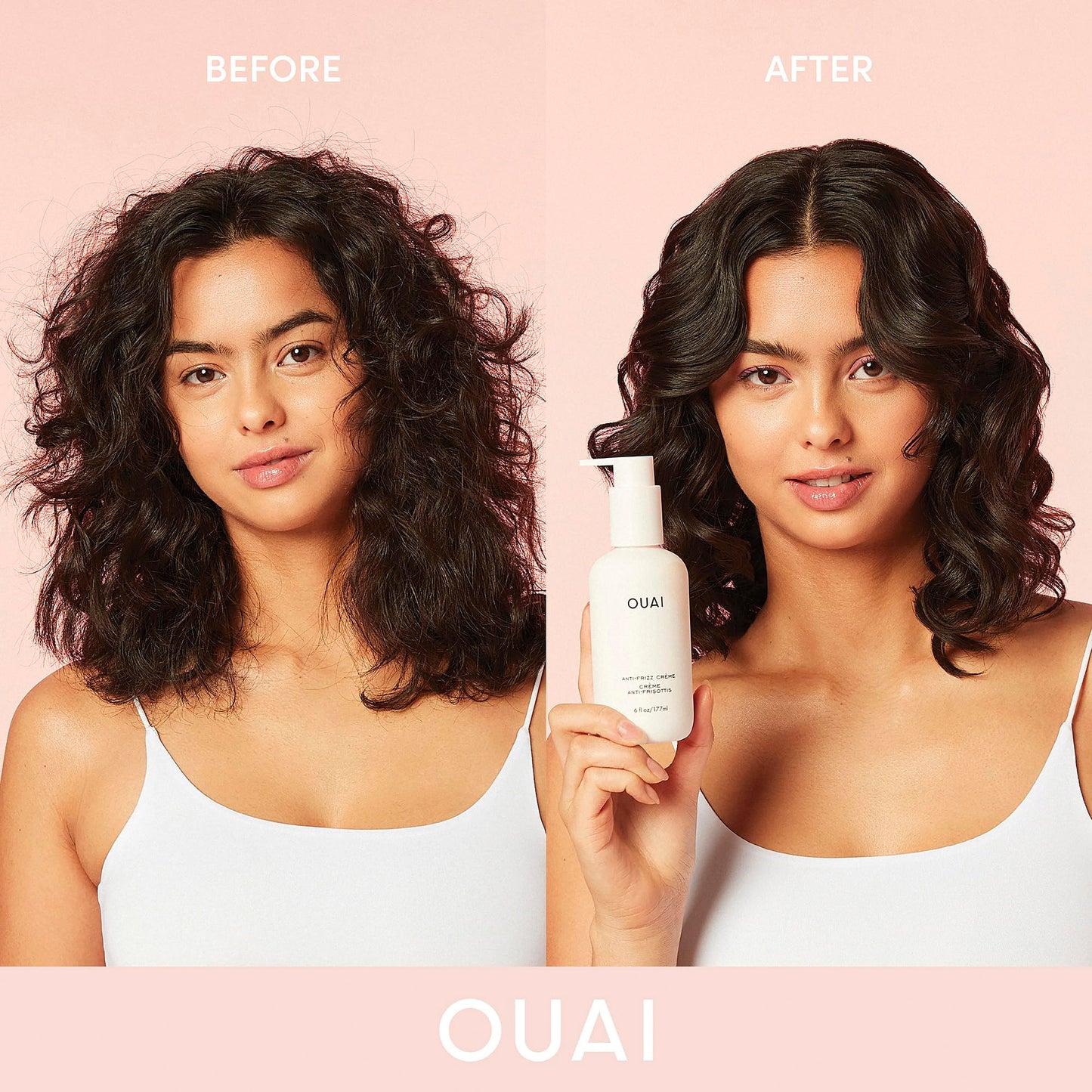 OUAI Anti Frizz Cream - Moisturizing Hair Cream with Frizz Control & Heat Protection - Provides Lasting Hydration with Jackfruit & Beetroot Extract - Paraben, Phthalate & Sulfate Free (6 oz)