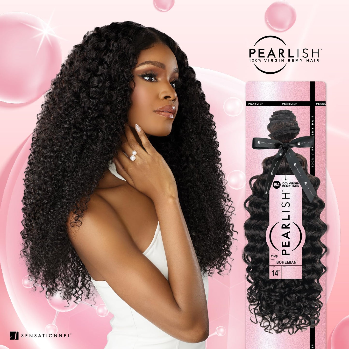 Sensationnel Pearlish Bundle BSS hair - Pearlish Bohemian Deep pearl conditioned 15a remy Beauty supply hair sew in or glue on human hair - Pearlish Bundles Bohemian (18 Inch, NATURAL)