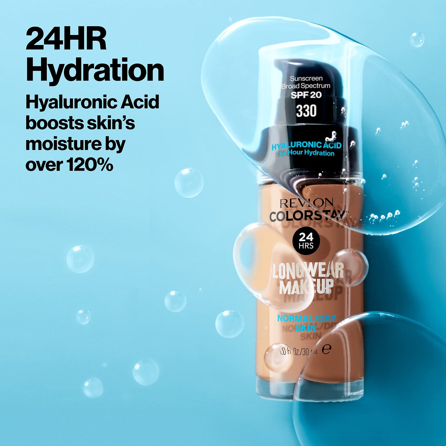 Revlon Liquid Foundation, ColorStay Face Makeup for Normal & Dry Skin, SPF 20, Longwear Medium-Full Coverage with Natural Finish, Oil Free, 295 Dune, 1 Fl Oz