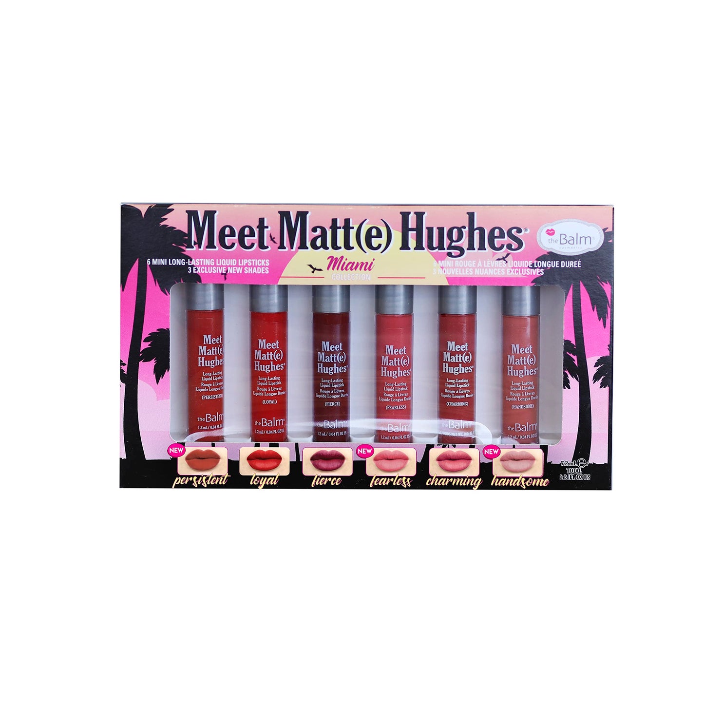 theBalm Meet Matte Hughes Miami Mini Kit (Set of 6) - Persistent, Loyal, Fierce, Fearless, Charming, Handsome