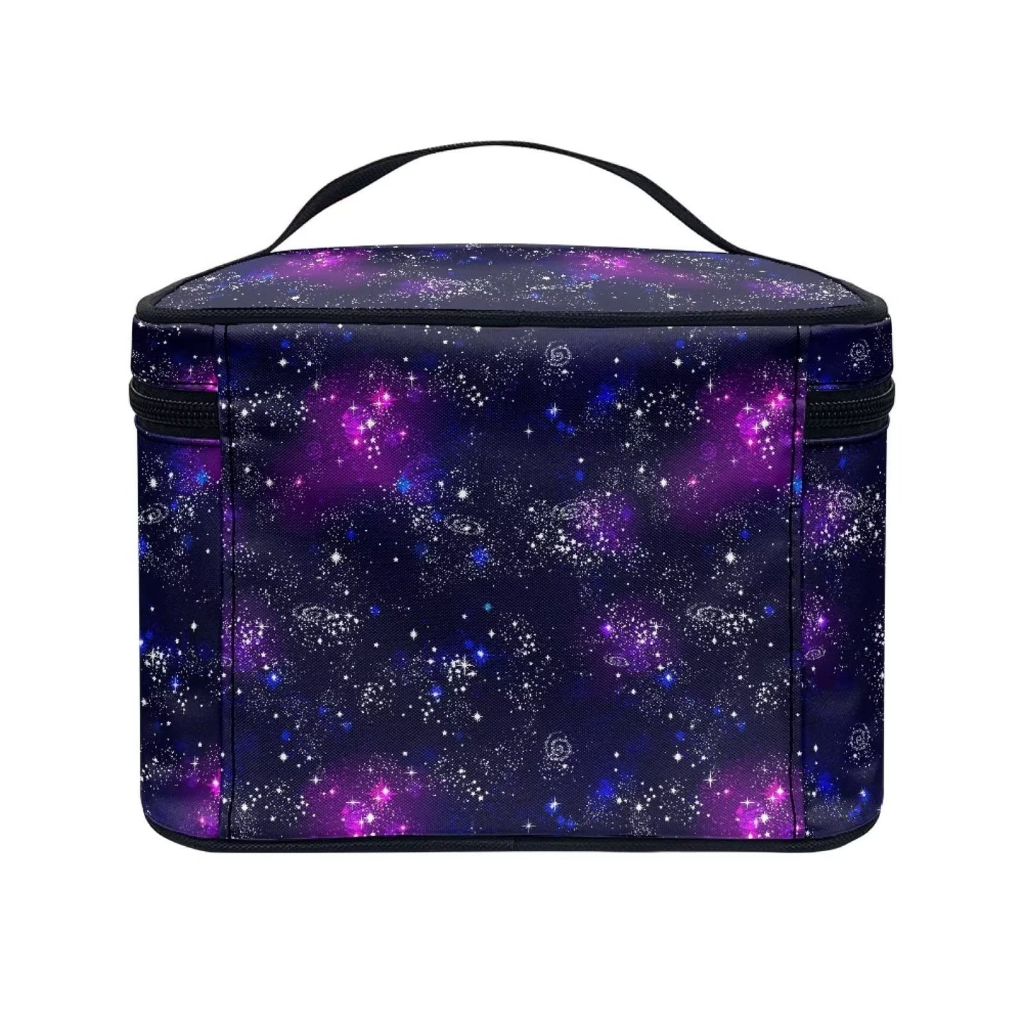 JEOCODY Multifunction Cosmetic Bag Galaxy Print Portable Makeup Pouch Makeup Bag Portable Travel Cosmetic Bag for Cosmetics Makeup Brushes, Girls, Women,