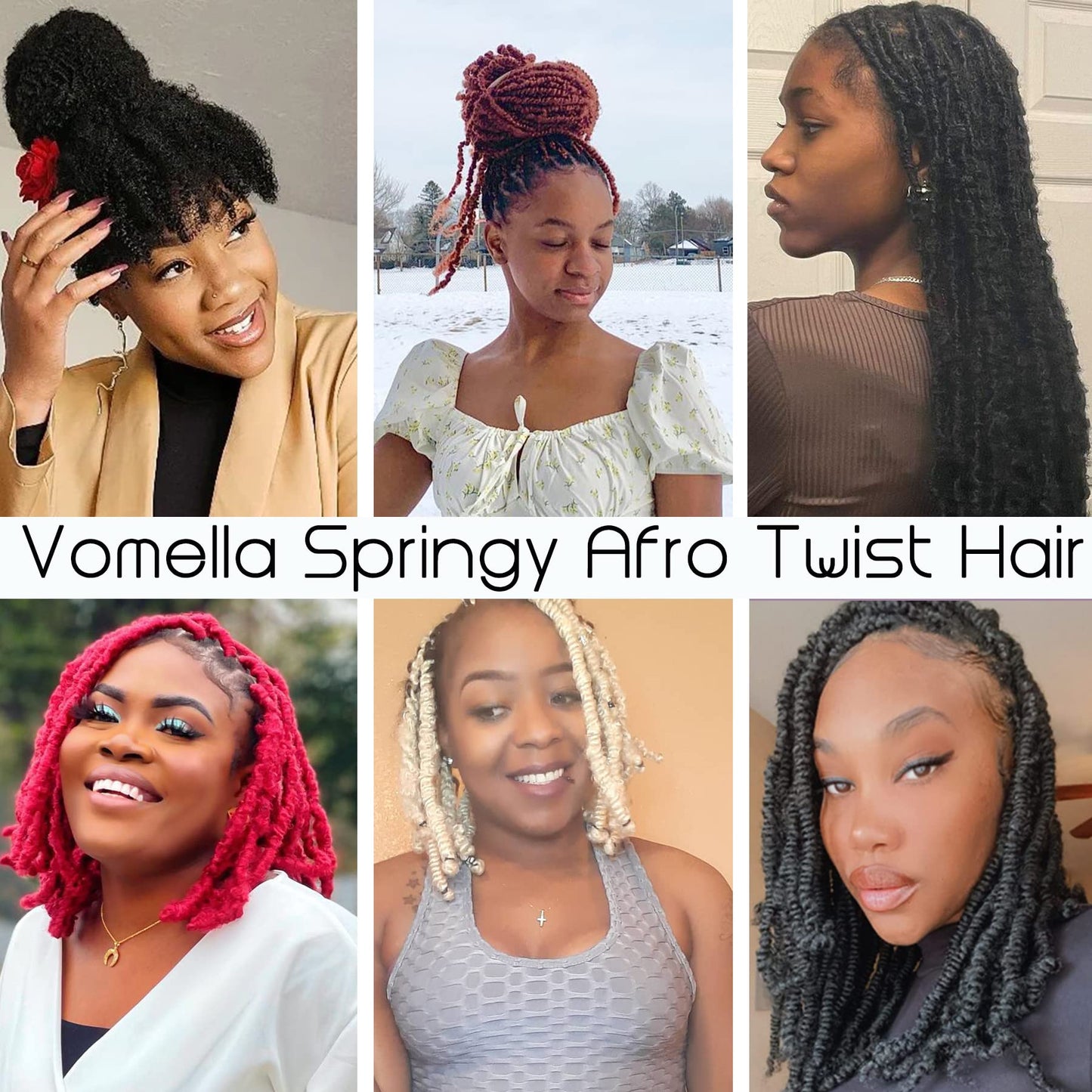 Springy Afro Twist Hair 8 Packs Marley Twist Braiding Hair Pre Separated Spring Twist Hair for Faux Locs Crochet Hair Kinky Twist for Braiding Synthetic Hair Extensions (1b#, 12inch(Pack of 8)