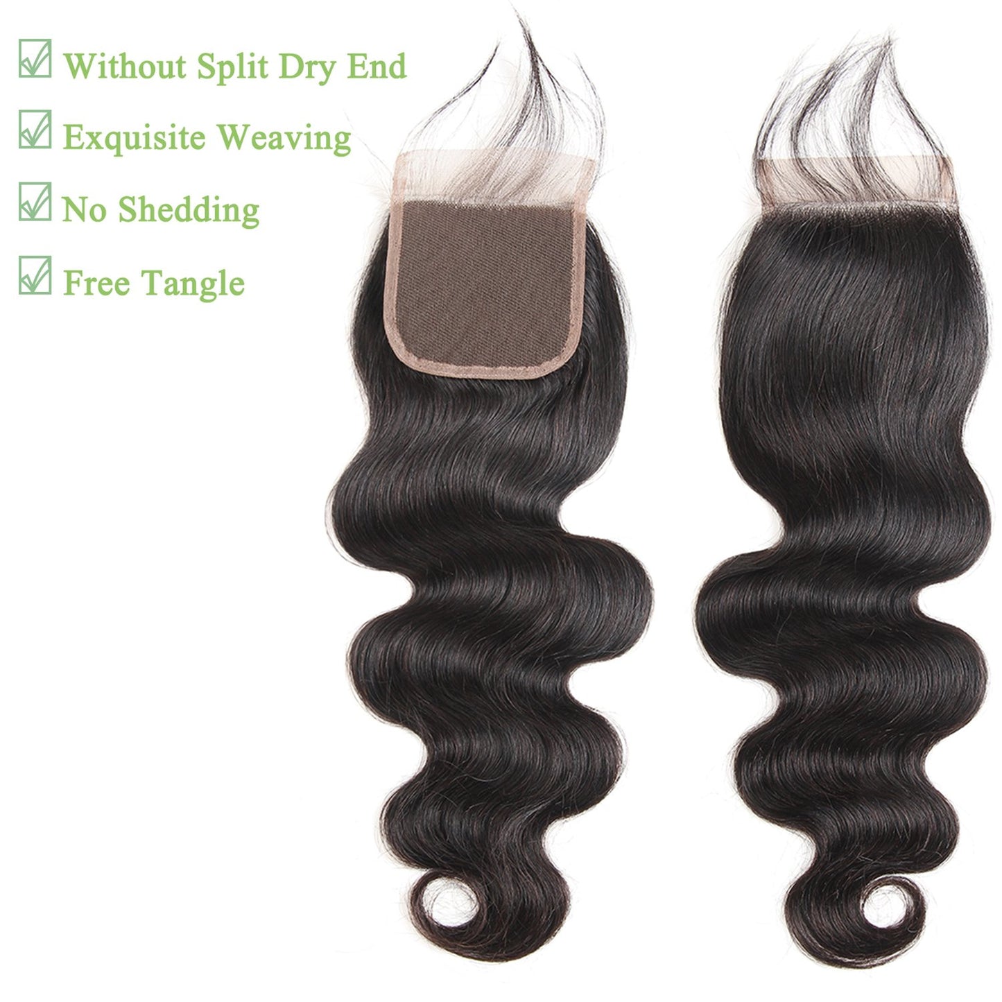 beauty youth Human Hair Body Wave Bundles with Closure (10 12 14 + 10) Unprocessed Virgin Brazilian Human Hair Bundles with Free Part Lace Closure Body Wave 3 Bundles Hair Weave Natural Color