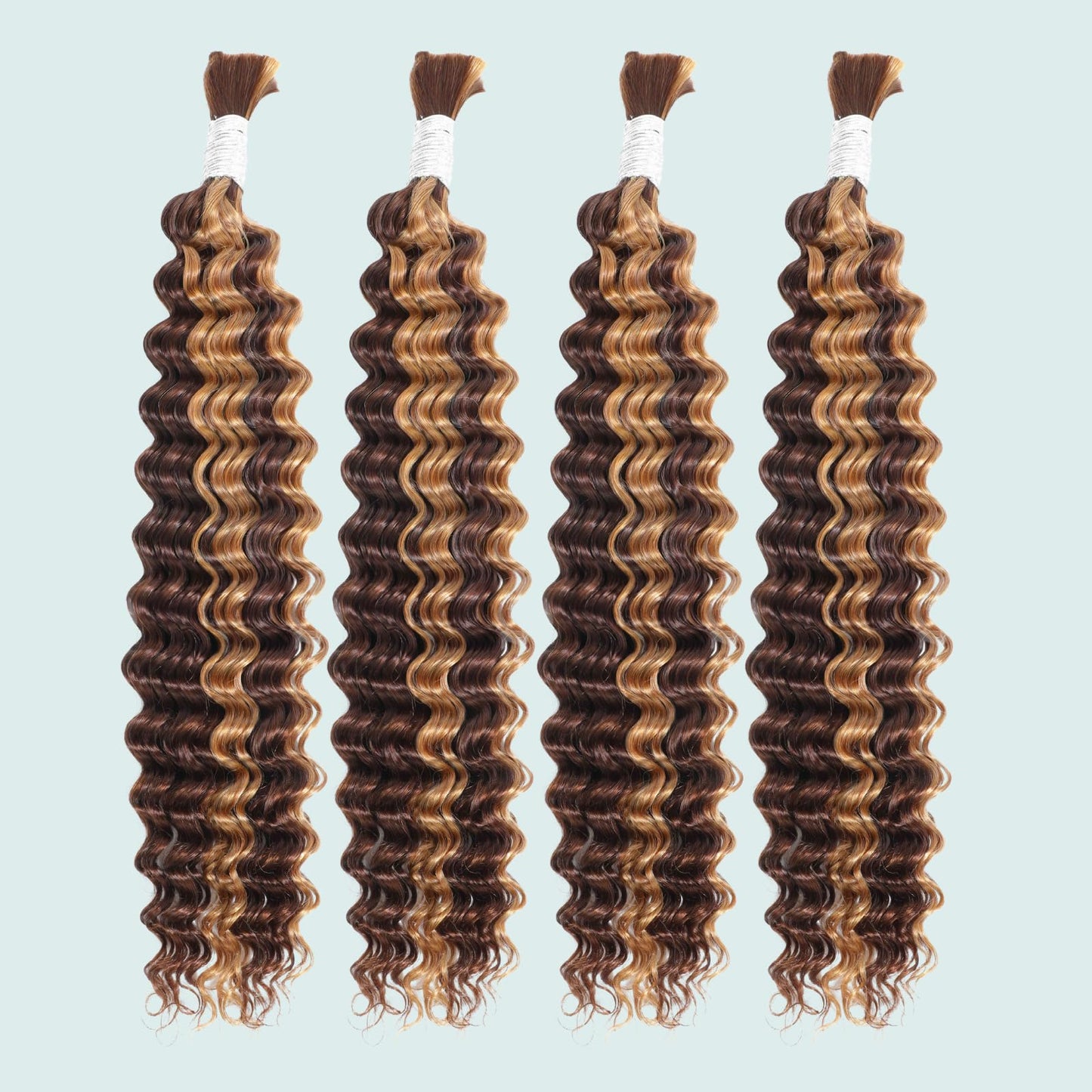 AUROO 10A Braiding Hair Deep Wave Bulk Human Hair For Braiding 22In,No Weft Honey Blonde Highlight Ombre Bundles Curly Micro Braiding Hair For Boho Knotless Braids 100% Virgin Human Braiding Hair 100g