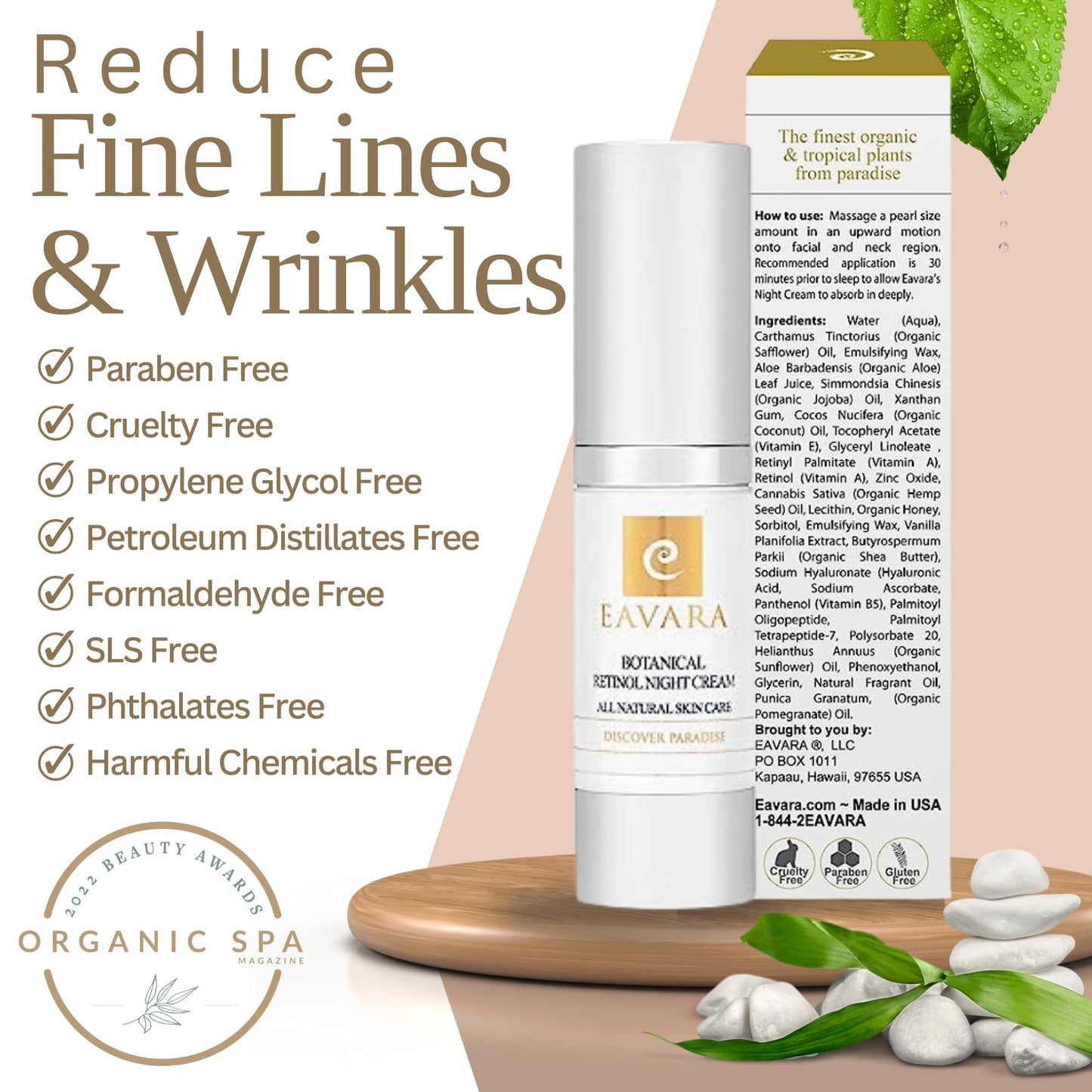 Organic Retinol Night Cream and Anti Wrinkle Face Serum