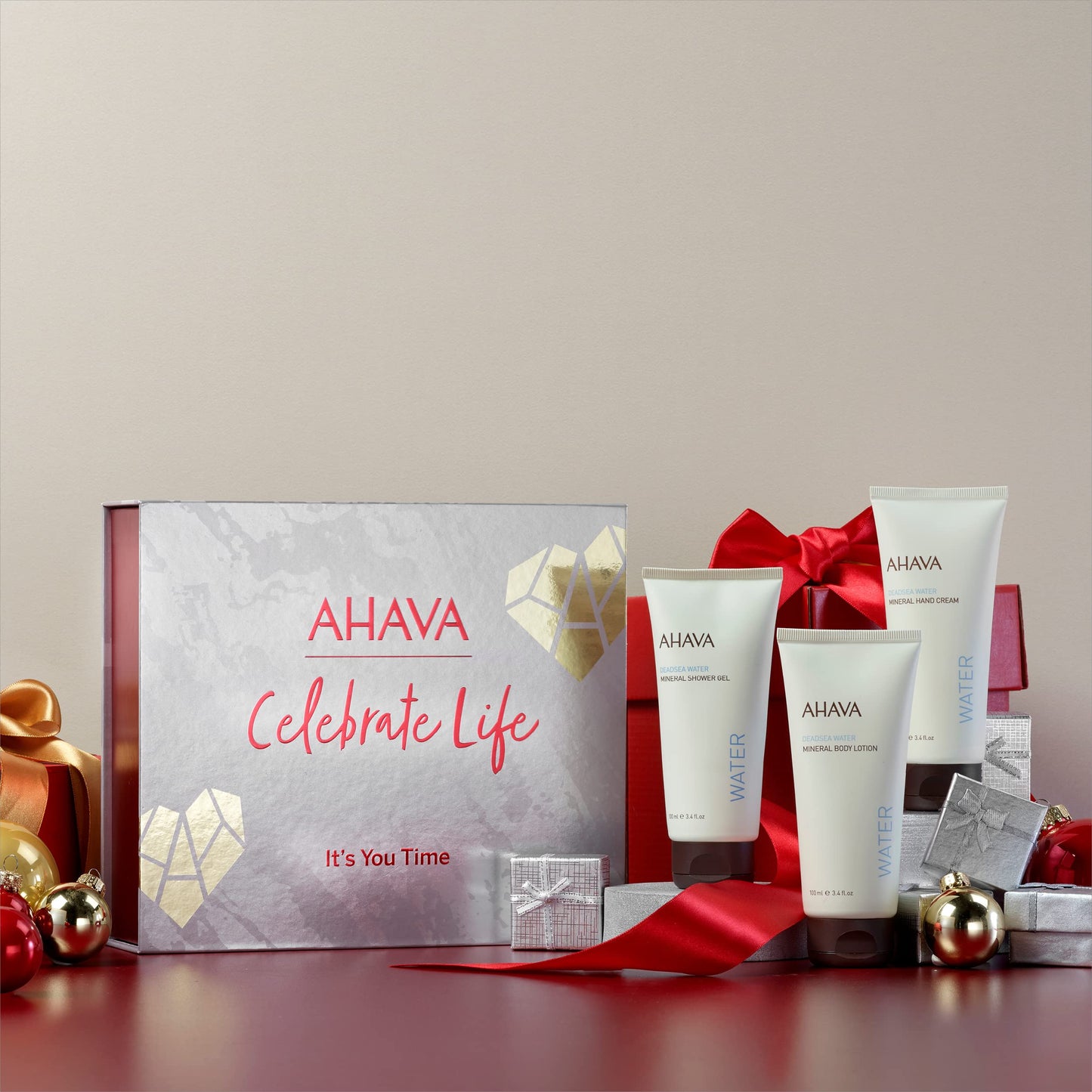 AHAVA It's You Time Body Trio - Includes Mineral Body Lotion, Mineral Hand Cream & Mineral Shower Gel, with Exclusive Dead Sea Mineral Blend Osmoter, 3 x 3.4 Fl.Oz