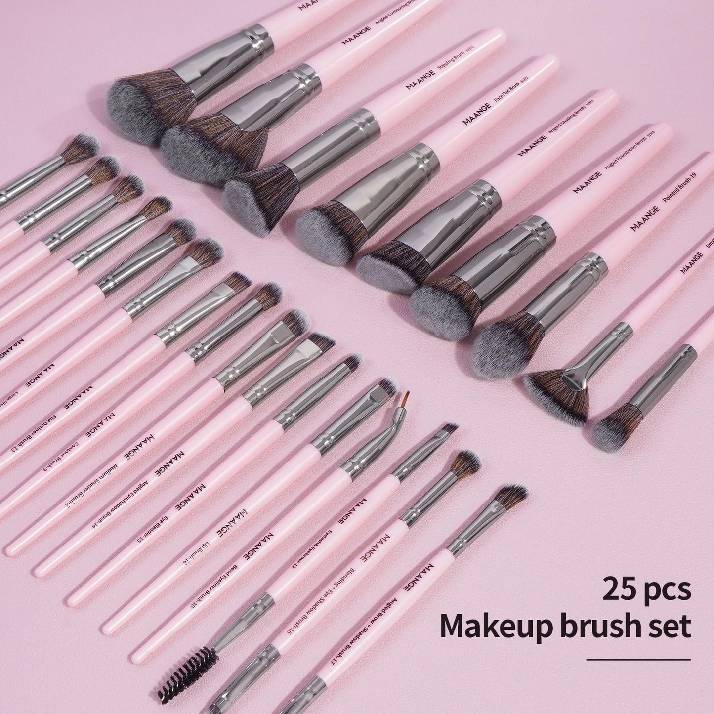 Makeup Brushes, 25pcs Makeup Brush Set Premium Synthetic Concealer Blush Foundation Eyeshadow Brush Professional Make up Brushes with Gift Box(Pink)