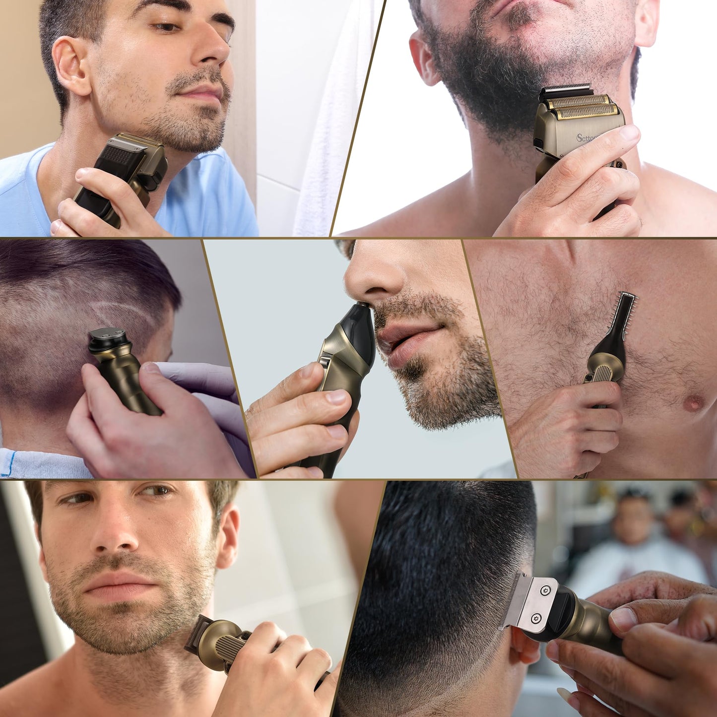 Scttomon Foil Shavers for Men Beard Trimmer for Men Electric Razor for Men Bald Head Hair Shaving Kit Cordless Waterproof