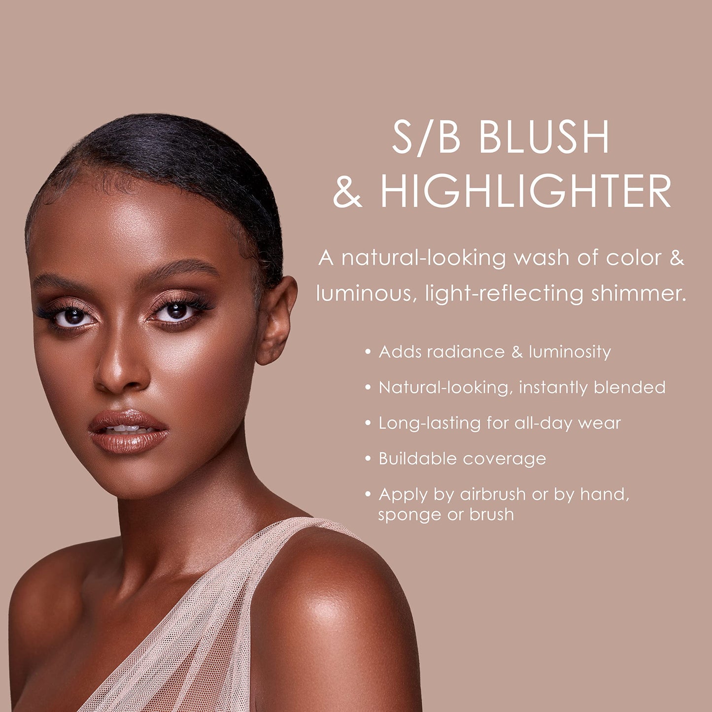 TEMPTU S/B Airbrush Blush & Highlighter Starter Set Long-Wear Makeup, Dewy Buildable Formula Brightens Complexion, All Skin Types, Includes 4 Blushes & 4 Highlighters