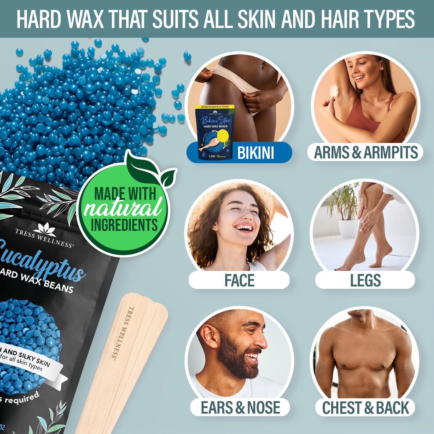 Tress Wellness Wax Bean Kit with Bikini Wax