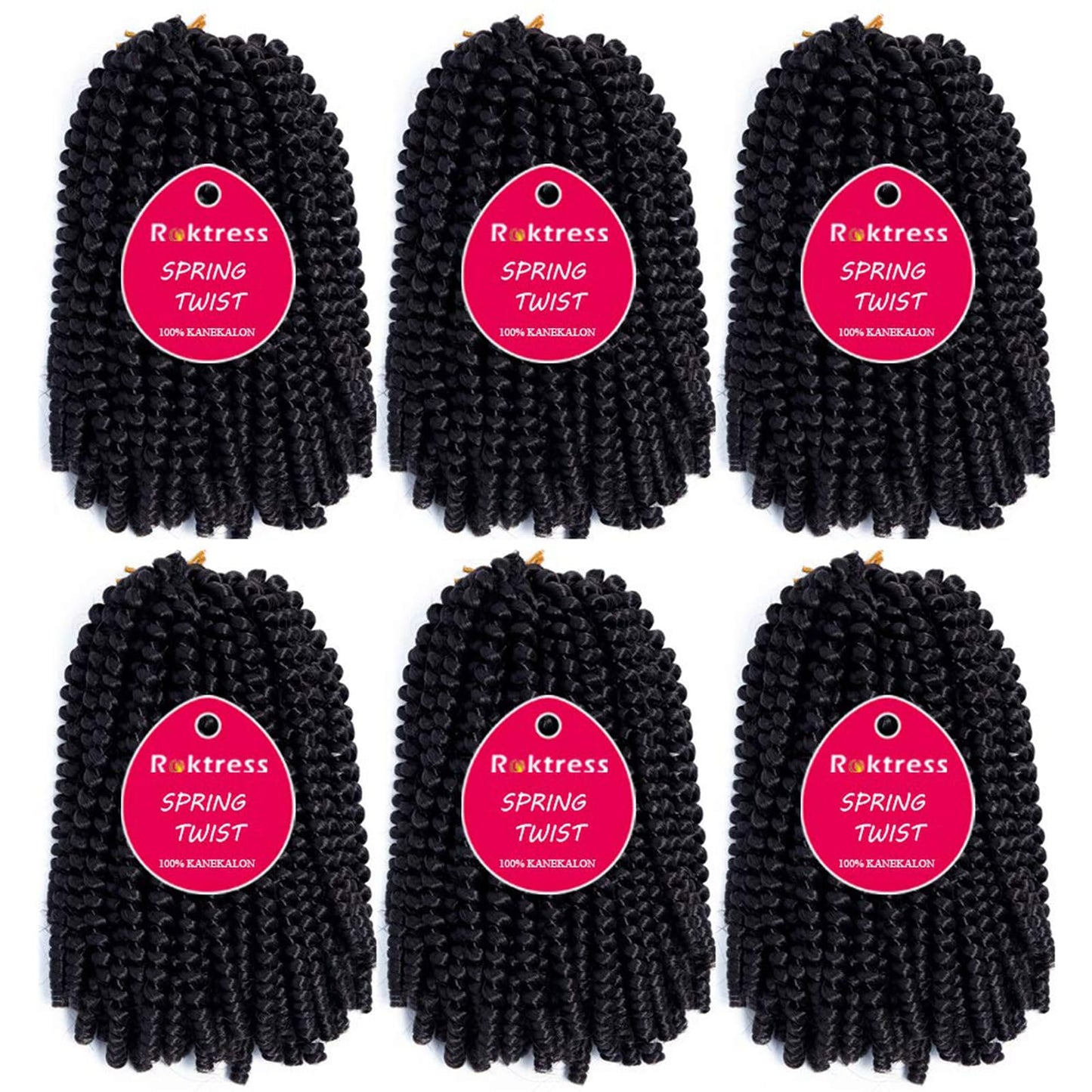 Spring Twist Hair 12 Inch Spring Twist Crochet Hair 6 Packs Spring Twist Braiding Hair For Butterfly Locs Soft Locs Low Temperature Synthetic Fiber Fluffy Hair Extensions (12 Inch,1#)