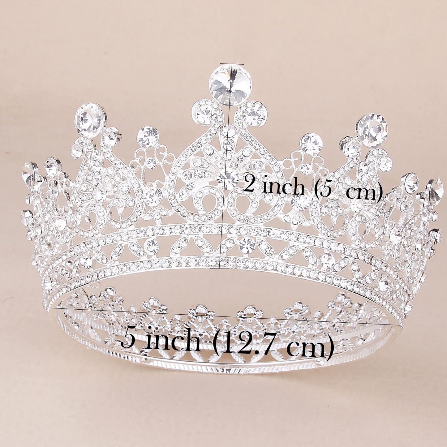 COCIDE Silver Crown for Women Crystal Queen Crowns and Tiaras Girls Full Round Wedding Headband Hair Accessories for Birthday Pageant Prom Bridal Party Halloween Costume