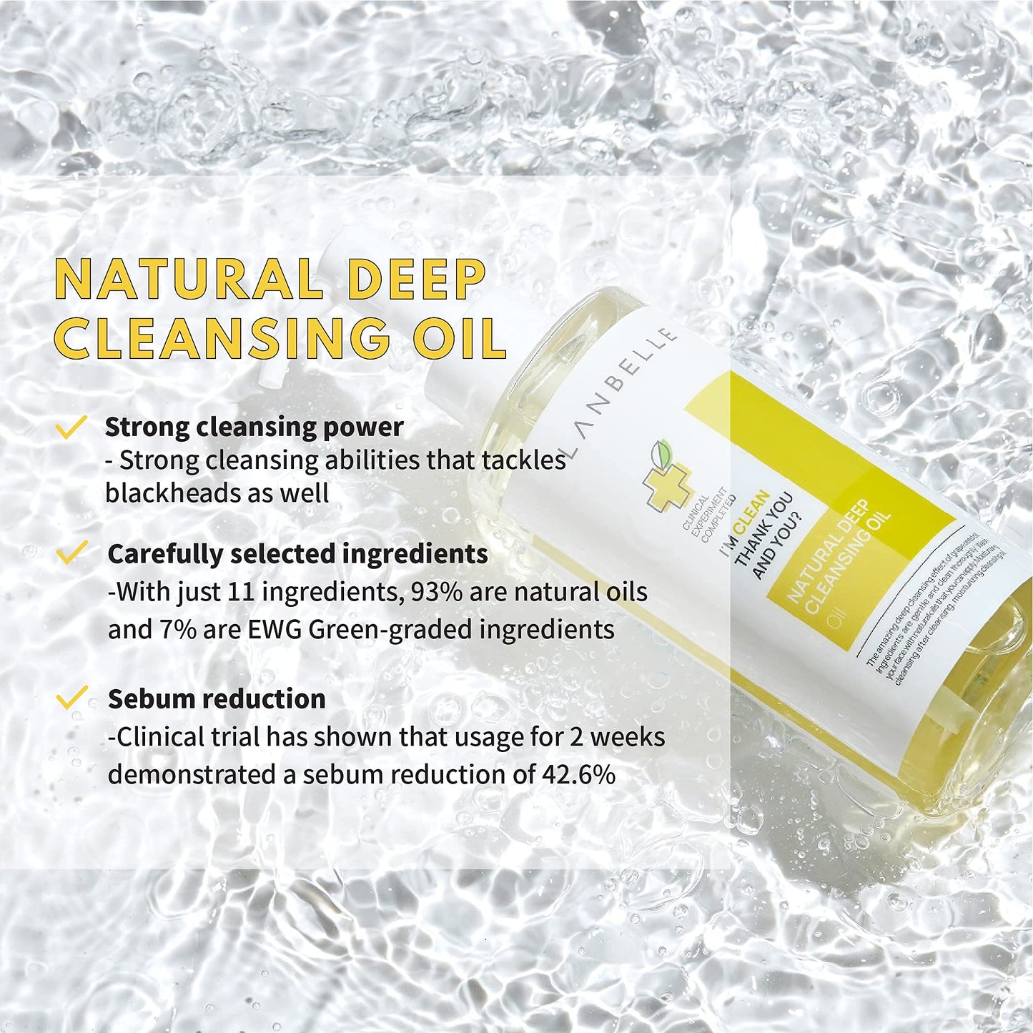 Lanbelle Deep Cleansing Oil - 6.76 Fl Oz, Supernatural Moist Lock Toner - 16.9 Fl Oz, Supernatural Cream - 2.53 Fl Oz - VEGAN Certified, For very Dry skin, 72-hour Moisturizing, Skin-barrier