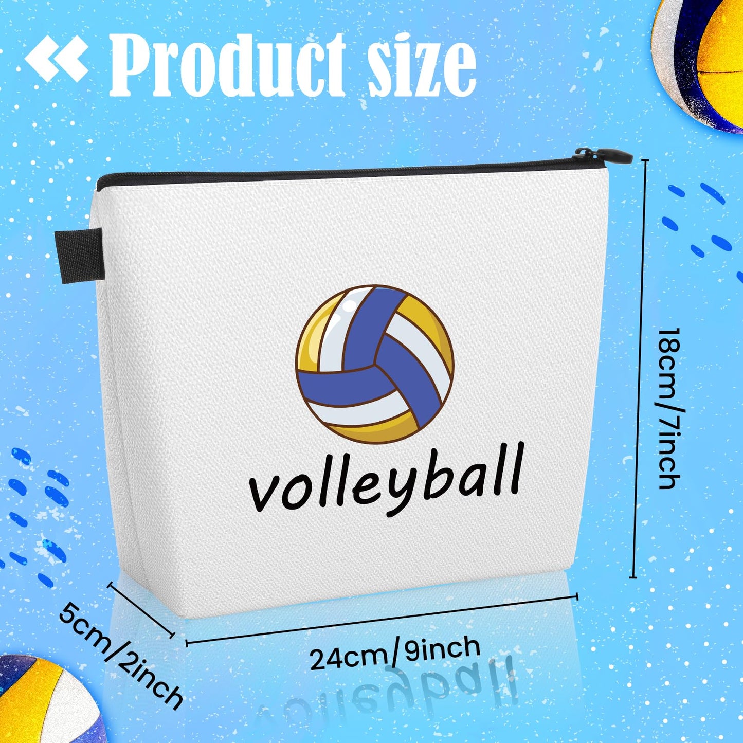 Volleyball Makeup Bag for Teens, Inspirational Canvas Volleyball Cosmetic Bag Pouch Accessories for Players Teams Stuff, Sport Party Favors Birthday Graduation Nurse Gifts for Her Friends Women