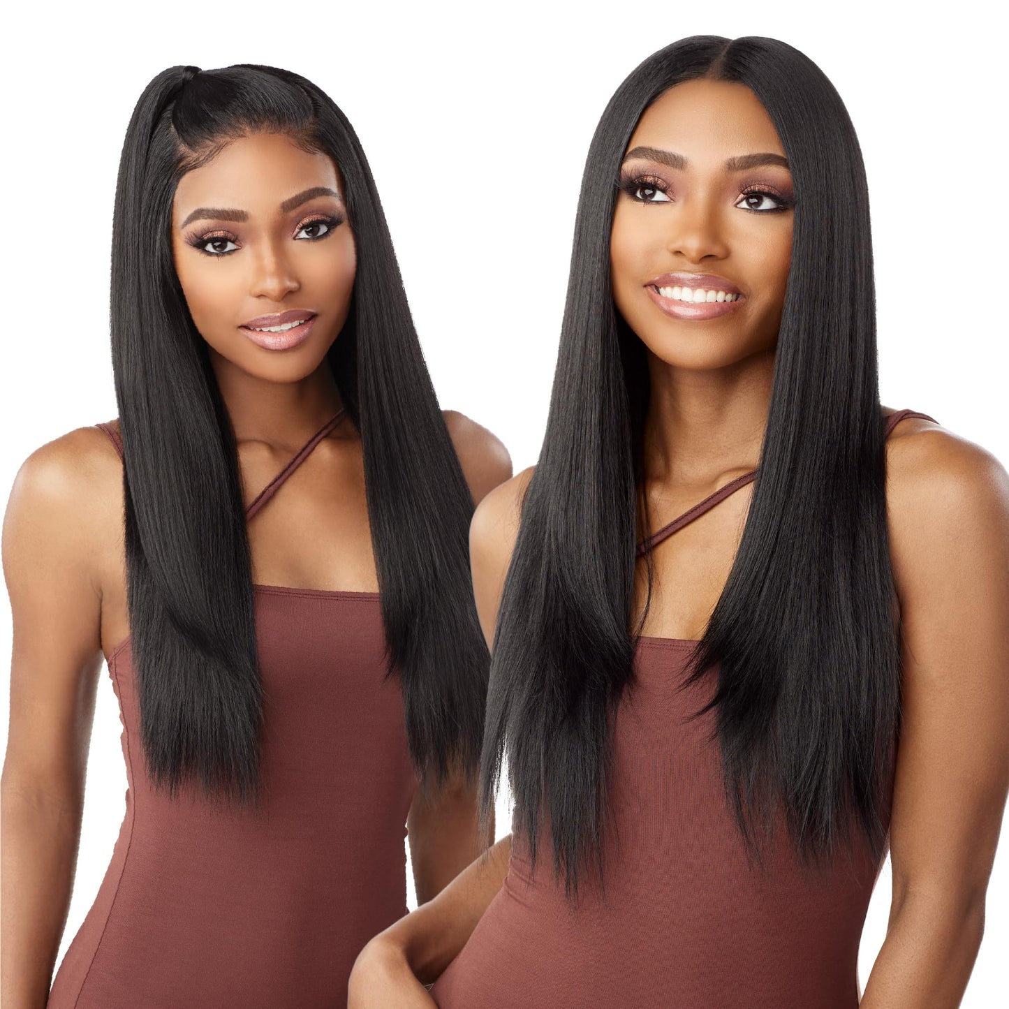 Sensationnel What Lace 13x6 Wigs - Human Hair Blend MARIELLA 26-inch Cloud 9 synthetic with preplucked hairline - Whatlace HHM MARIELLA 26 inch (COLORMELTHAZEL)