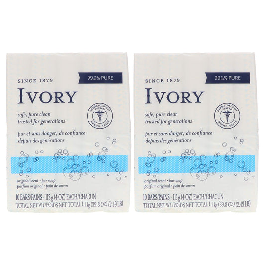 Ivory Original 10-Count: Bath Size Bars (4 Oz), 38.8 Ounce (Pack of 2)