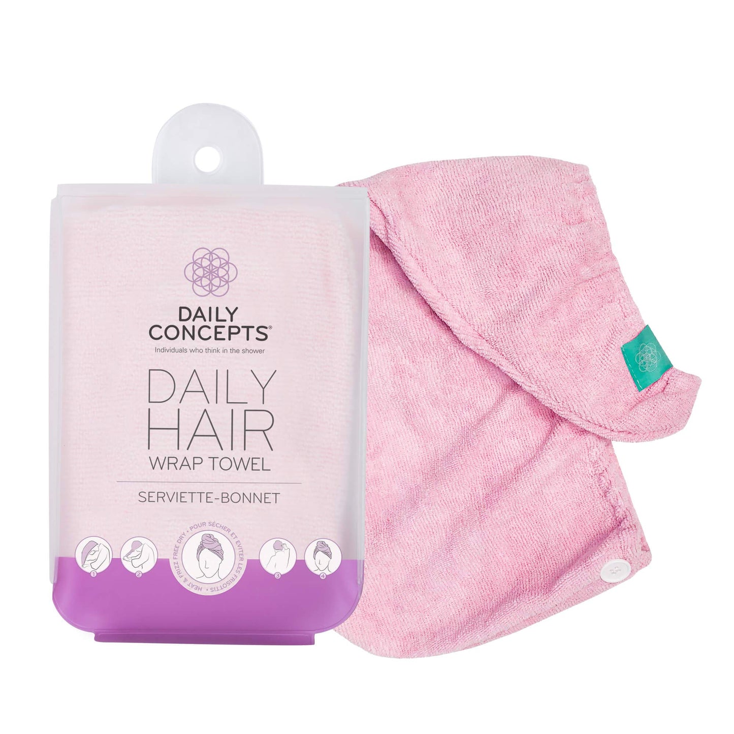 DAILY CONCEPTS Your Hair Towel Wrap, Pink