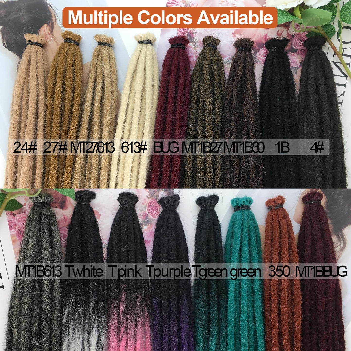 Chicmoi Dreadlock Extensions 24 Inch Green Single Ended Crochet Dreads Extensions 20 Strands SE Synthetic Dreadlocks Extension Straight Hippie Style Dreads for Women Men