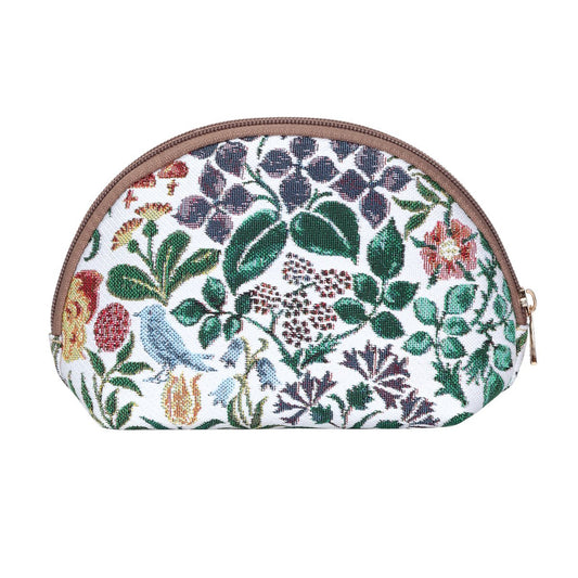 Signare Tapestry Cosmetic Bag Toiletry Makeup Bag for Women With Charles Voysey Spring Flower Design (COSM-SPFL)