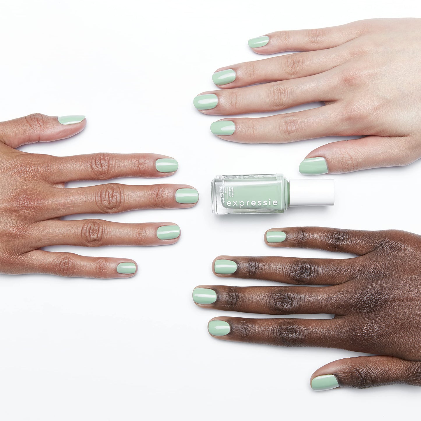 essie expressie, Quick-Dry Nail Polish, 8-Free Vegan, Mint Green, Express To Impress, 0.33 fl oz (Pack of 2)