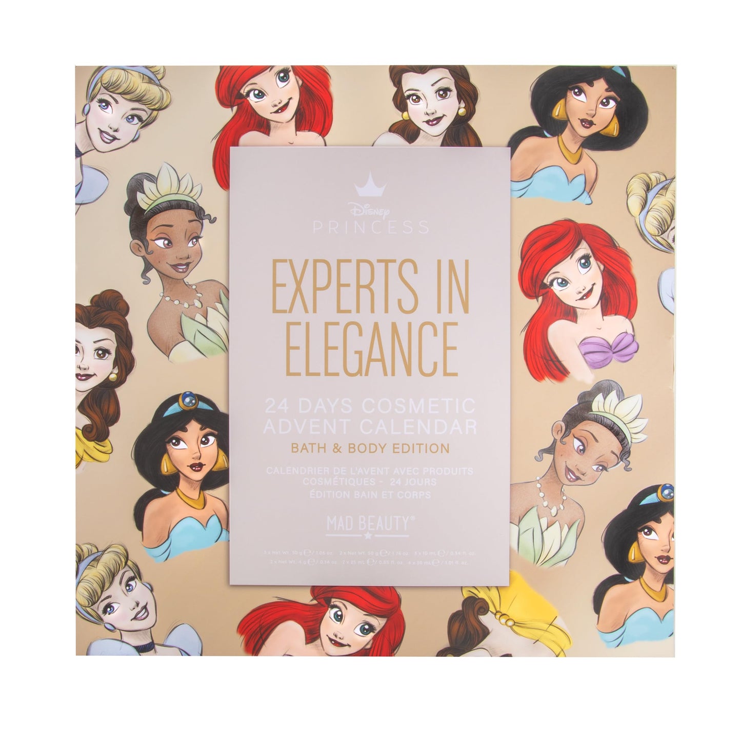 Mad Beauty Disney Princess 24-Day Christmas Advent Calendar | Includes Face Masks, Skincare, Bath, and Beauty Products | Cruelty-Free Cosmetics | Gifts for Women, Adults, and Kids