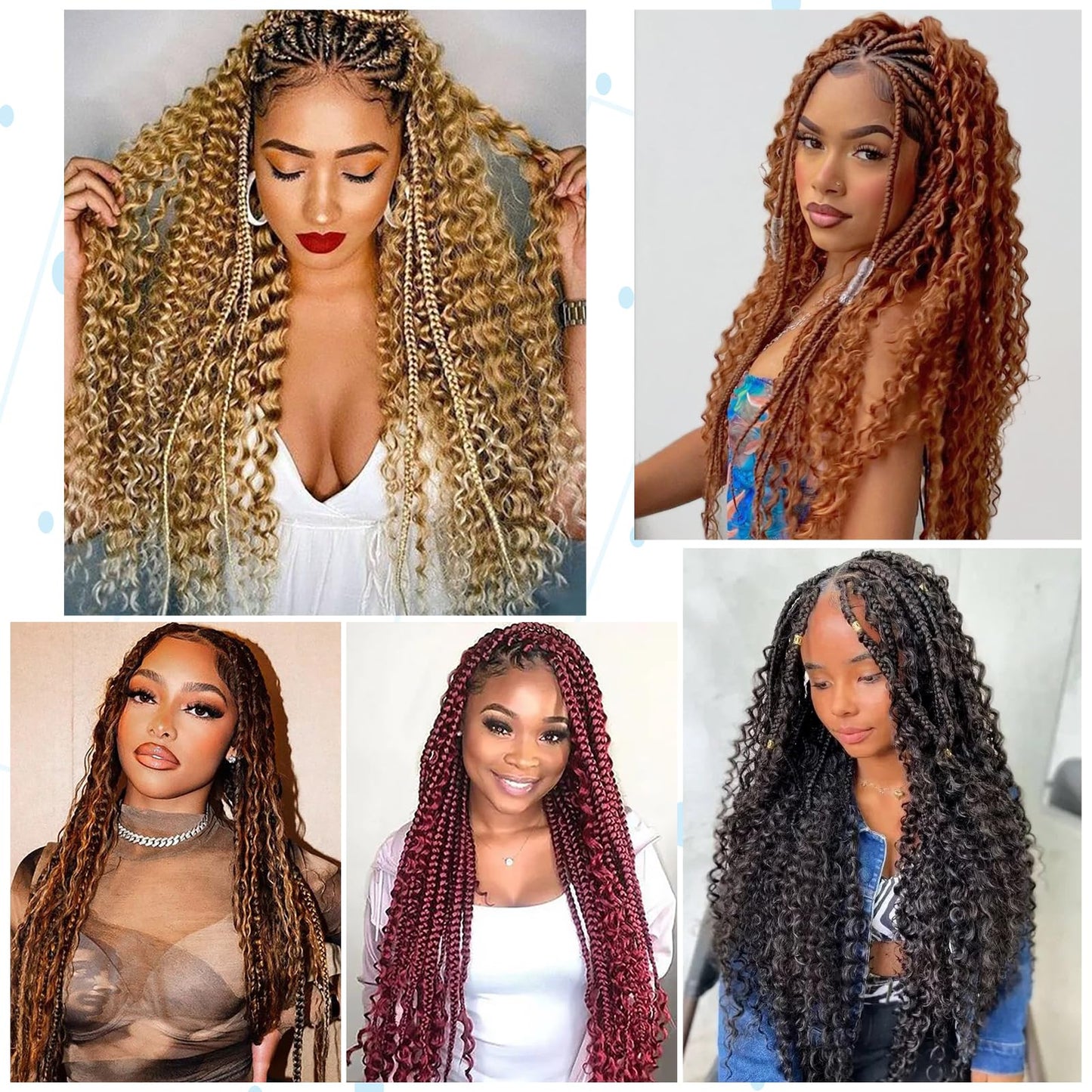 Eacia 18 Inch Deep Wave Bulk Hair for Braiding 2 Bundles 200g Natural Black Curly Braiding Hair for Boho Braids Micro Twist No Weft Wet and Wavy Braiding Hair Extensions (#1B,100g/bundle)