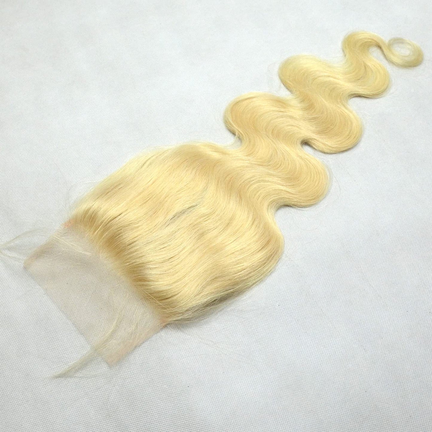 BLUPLE 613 Blonde 5x5 Lace Closure Body Wave Brazilian Virgin Human Hair Free Part with Baby Hair Bleached Knots Pre Plucked Natural Hairline 16 Inch