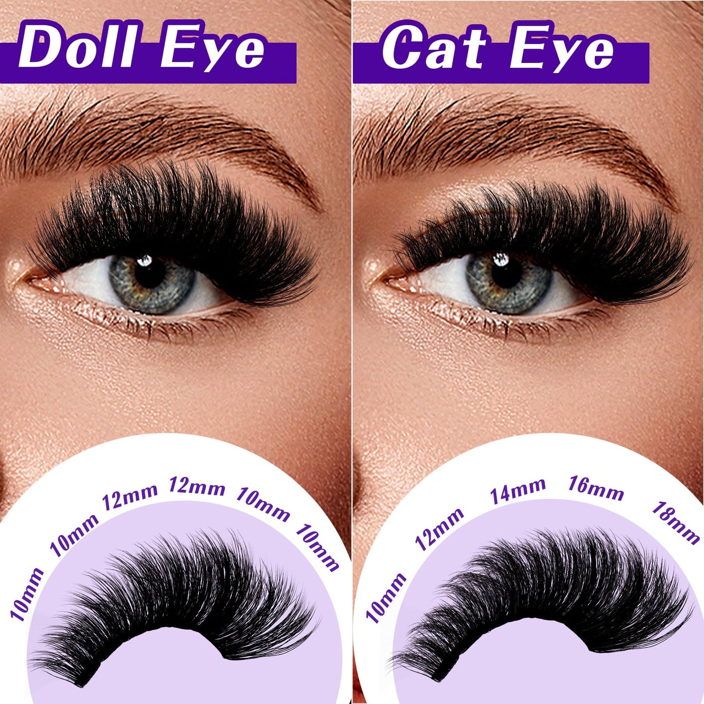 Lash Clusters 3D Thick Eyelash Clusters 280pcs Cluster Eyelash Extensions 10-18mm 100D Wispy Individual Lashes Volume Lash Clusters DIY Lash Extensions at Home (100D-MIX10-18mm)