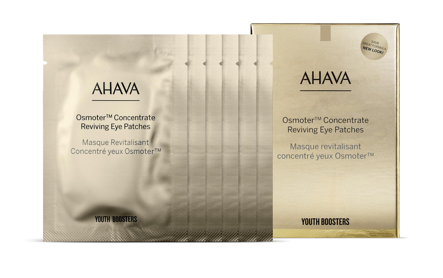 AHAVA Osmoter Concentrate Reviving Eye Patches - Hydrogel patches for youthful & rested eyes, reduces wrinkles, fatigue signs & fine lines, enhances radiance, with Osmoter X3 & Niacinamide, 6 packs