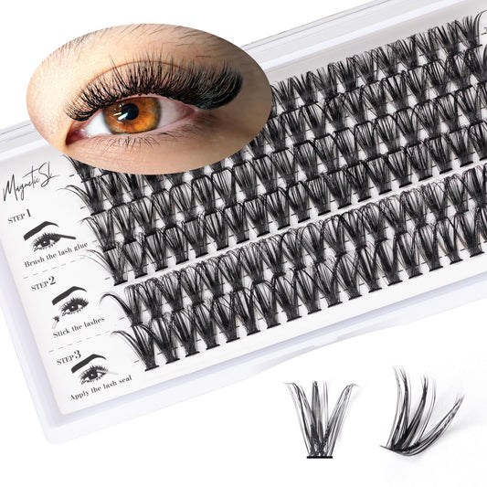 Lashes Cluster 120pcs Individual Lashes Clusters Eyelash Extensions 40D False Eyelashes DIY Wispy Fluffy Lash Extensions Reusable False Eyelashes Natural Look Mix 10-16mm C D Curl-(40D-10-16mm)