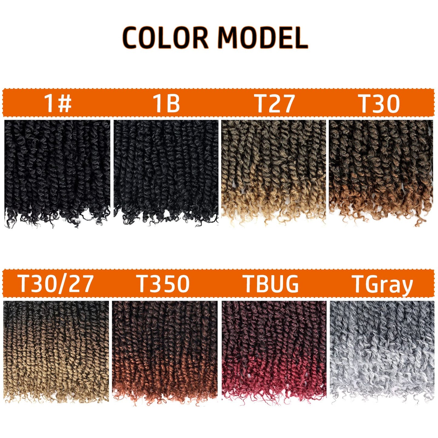 Passion Twist Hair 14 Inch Pre-twisted Passion Twist Crochet Hair for Women Pre-looped Water Wave Crochet Braids Bohemian Curly Crochet Hair Synthetic Hair Extensions 8 packs 1B