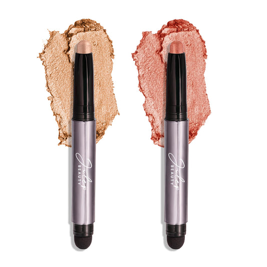 Julep Eyeshadow 101 Crème-to-Powder Eyeshadow Stick Duo, Champagne Shimmer & Tiger's Eye Shimmer