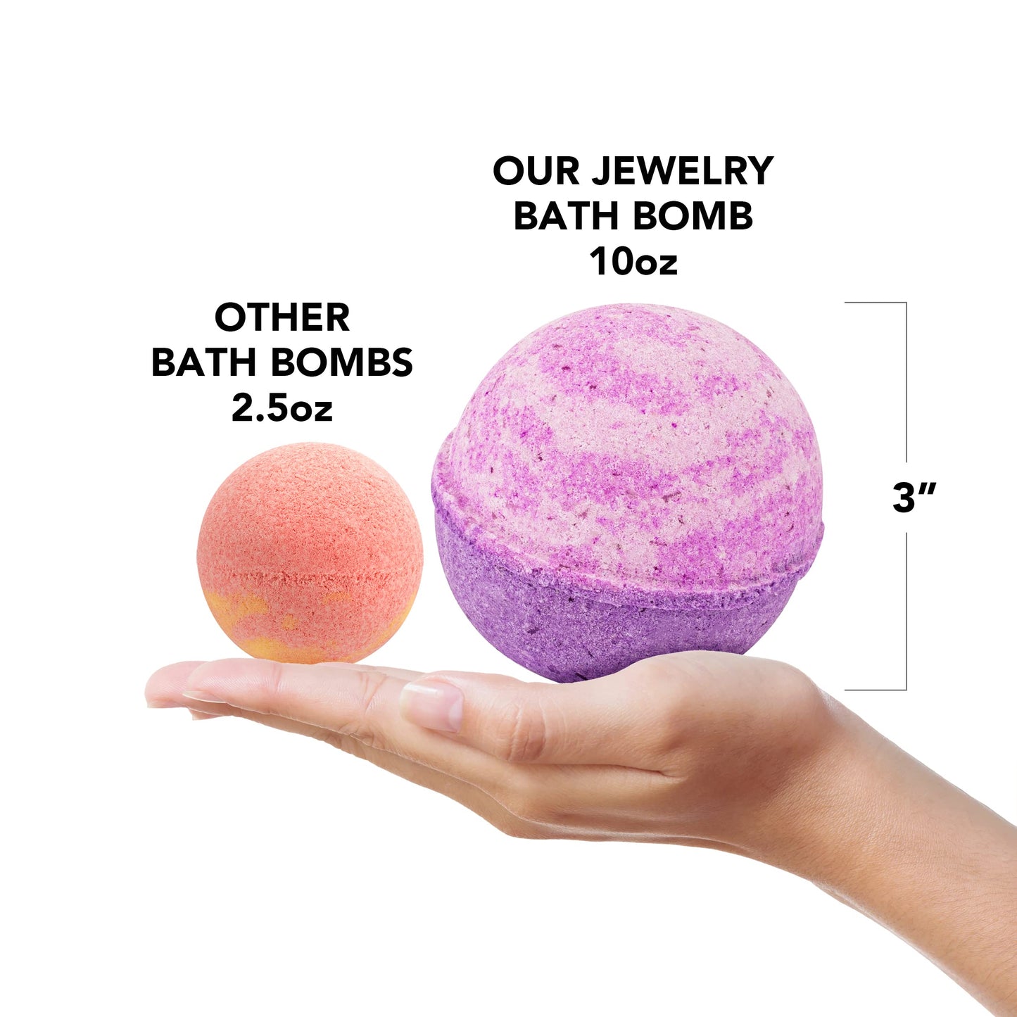 Kate Bissett Calm Lavender Bath Bomb with Jewelry Inside (Surprise Jewelry Valued at $25 to $5,000) Made in USA, Perfect for Bubble Spa Bath. Handmade Ring Size 05