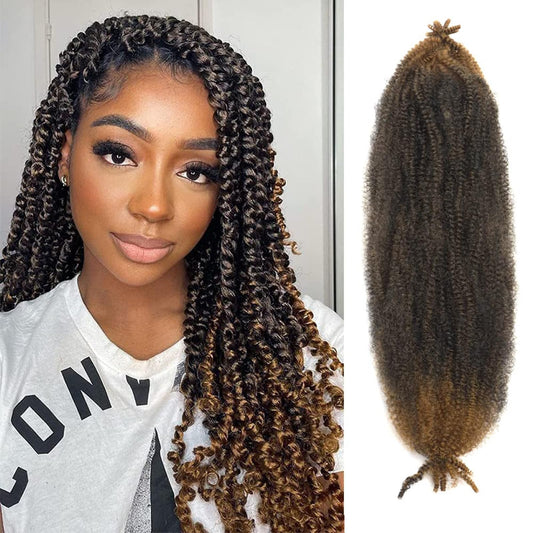 24 Inch 6Packs, Springy Afro Twist Hair Pre Fluffed Spring Twist Hair Pre Stretched Wrapping Hair for Soft Locs Hair Extensions (24 Inch (Pack of 6) (1b/27, 24 Inch (Pack of 6))