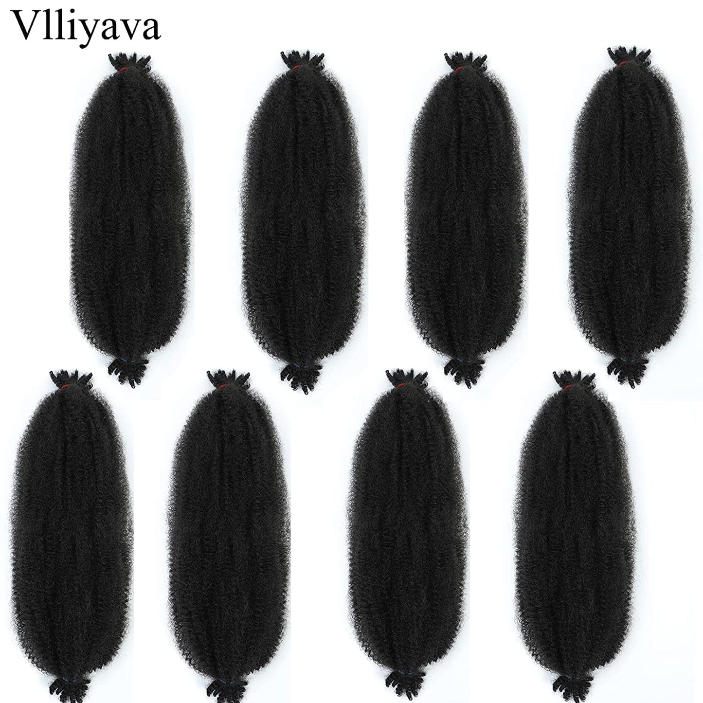 30inch Springy Afro Twist Hair 8 Packs Pre-Separated Springy Afro Twist Hair Crochet Braiding Hair Synthetic Marley Twist Braids Hair Extensions for Black Women(10 Strands/Pack,1B#)