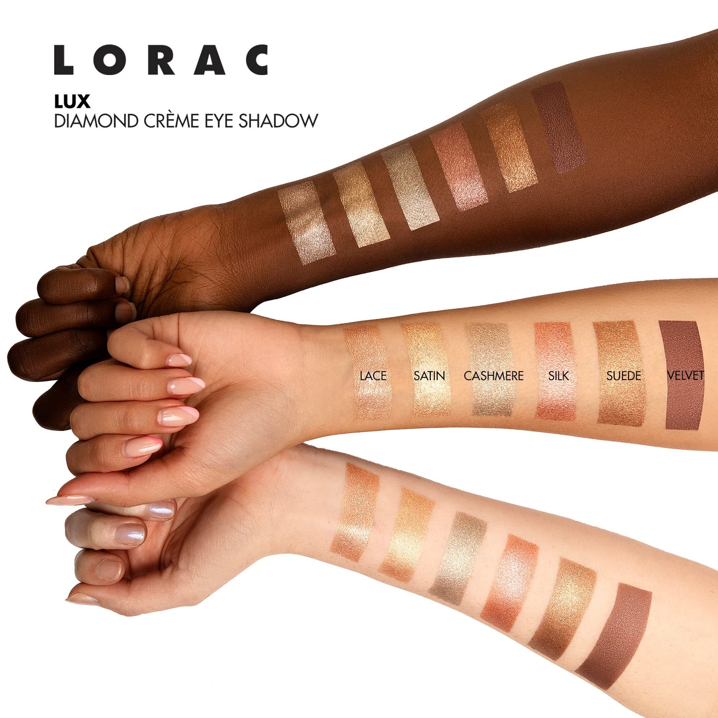 LORAC Lux Diamond Crème Eye Shadow | Metallic Shimmer Eyeshadow Powder | Suede Brown (Pack of 2)