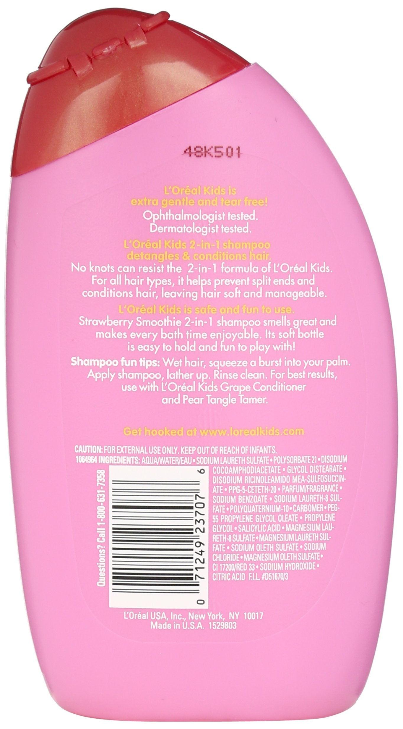 L'Oreal Kids Extra Gentle 2-in-1 Shampoo, Strawberry Smoothie, 9 fl. oz.