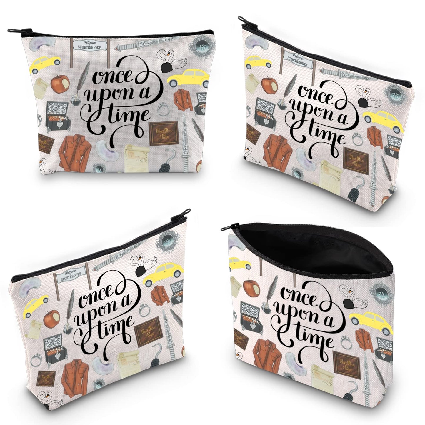 WCGXKO O-Upon a Time TV Inspired Gift Storytime With Zipper Toiletry Bag For Welcome To Storybrooke Fans (a time)