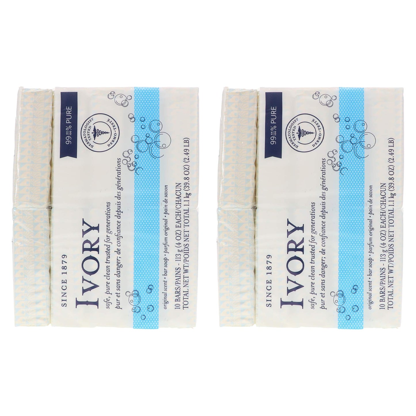 Ivory Original 10-Count: Bath Size Bars (4 Oz), 38.8 Ounce (Pack of 2)