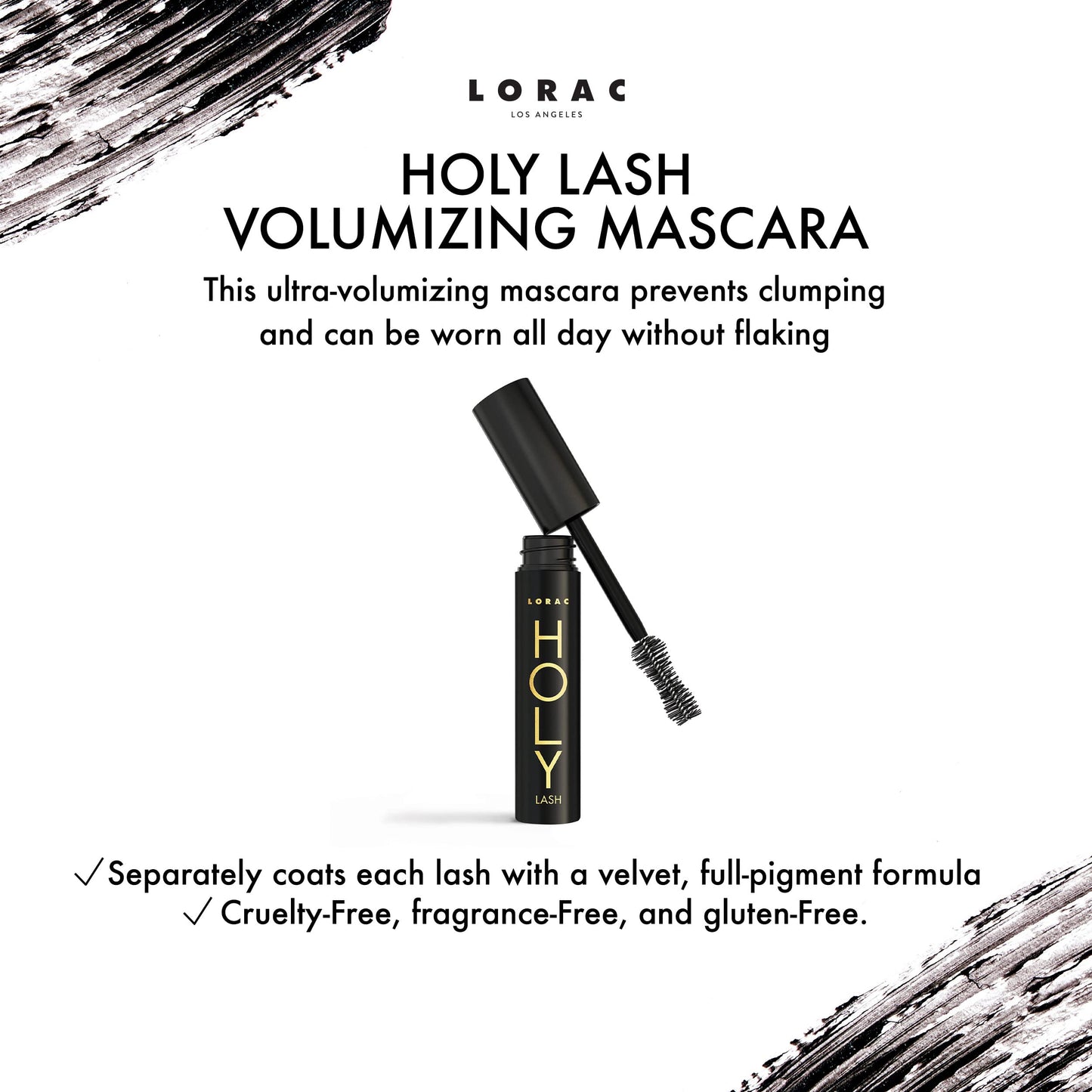 LORAC Holy Lash Volumizing Mascara | Lengthening | Curling | Long-Wear | Black