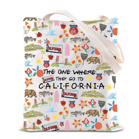 FOTAP California Trip Makeup Bag California State Gift California Souvenir Gift California Travel Bag California Housewarming Gift Vocation Gifts (California tote)