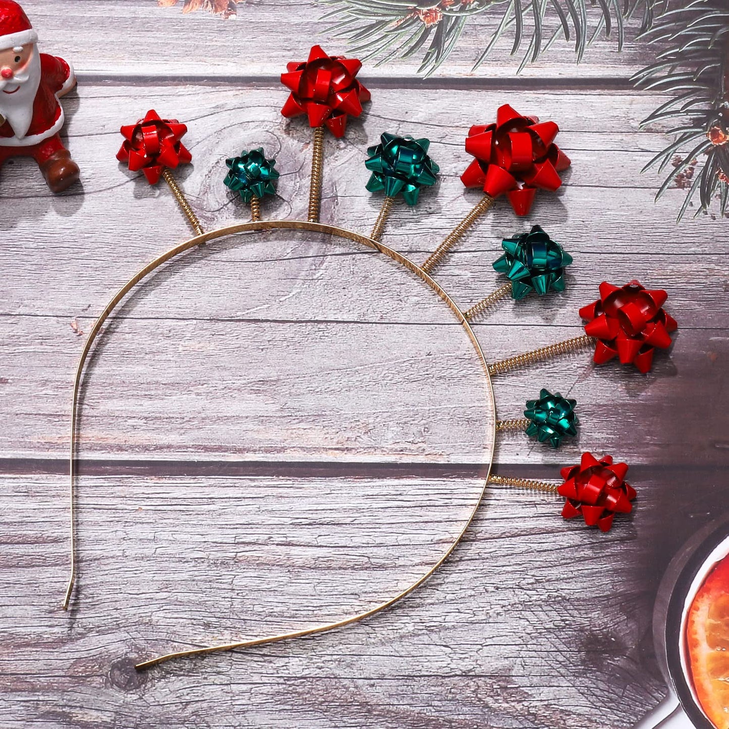 HEIDKRUEGER Christmas Headbands New Year Headband Christmas Bells Hairbands for Women Holiday Hair Hoop (Christmas B)