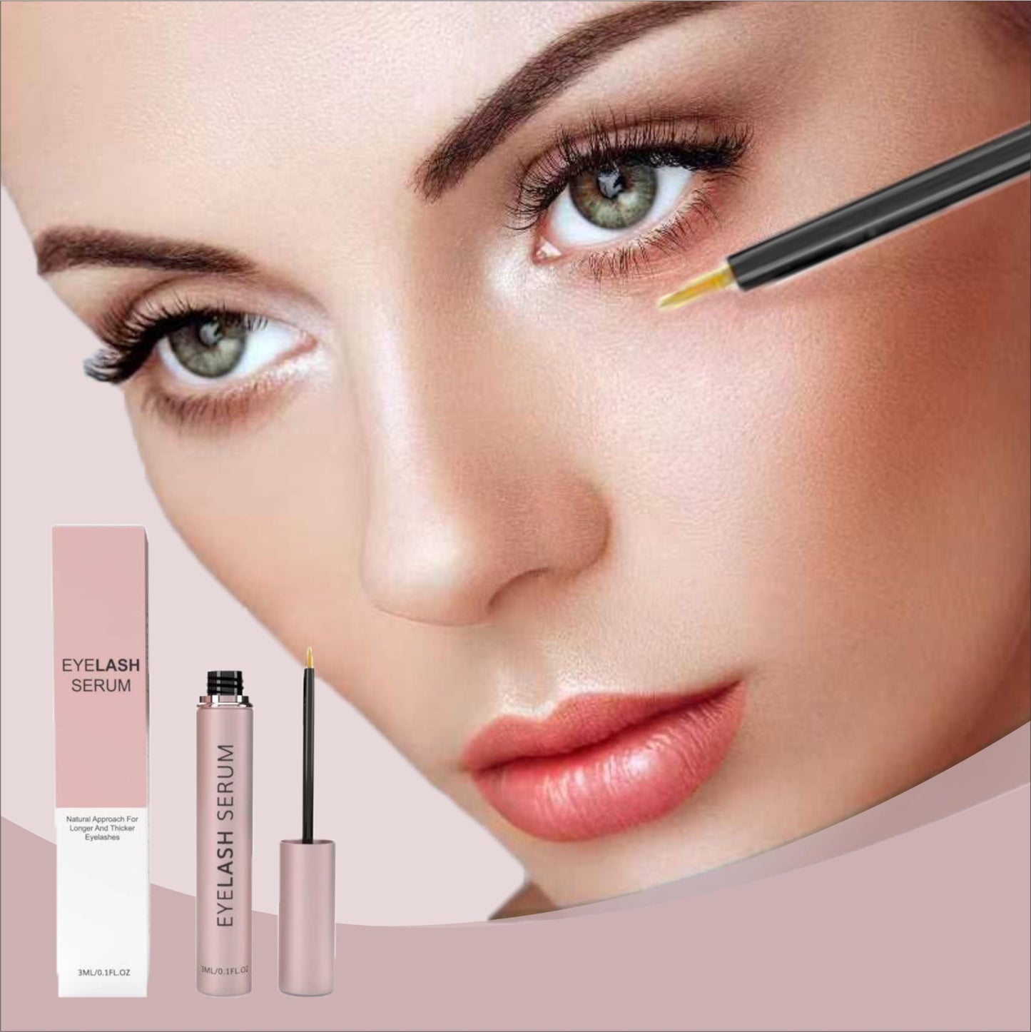 Lexique Eyeliner Long Eyelash Growth Serum, Advanced Formula for Longer, Fuller, and Thicker Lashes, 3 ML, Black