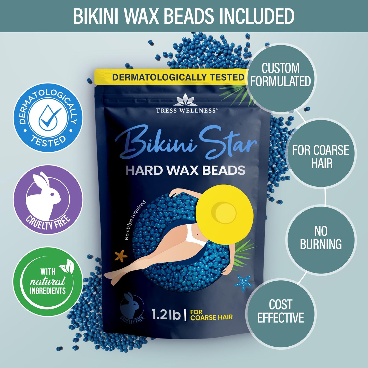 Tress Wellness Wax Bean Kit with Bikini Wax