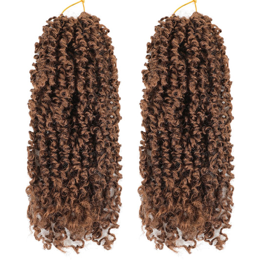 Fulcrum Yanky Mini Twist Crochet hair 10Inch, 2Packs Passion Twist Crochet Hair for black Women, Pre-Twisted Crochet Twist Hair with Curly Ends (10Inch, 30#)