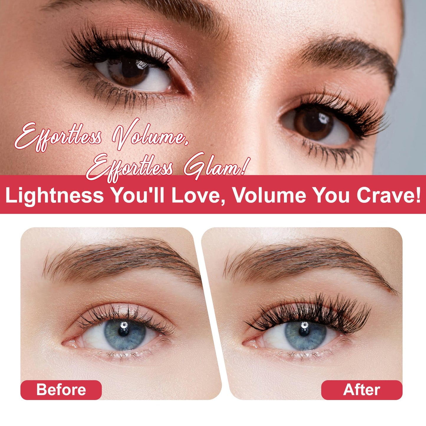 CAELYMINE Lash Clusters 3D Effect Eyelash Clusters Fluffy Cluster Eyelash Extensions Wispy Eyelashes Volume Look With Long Lasting Curl Cluster Lashes (BDD11,10-16mm)