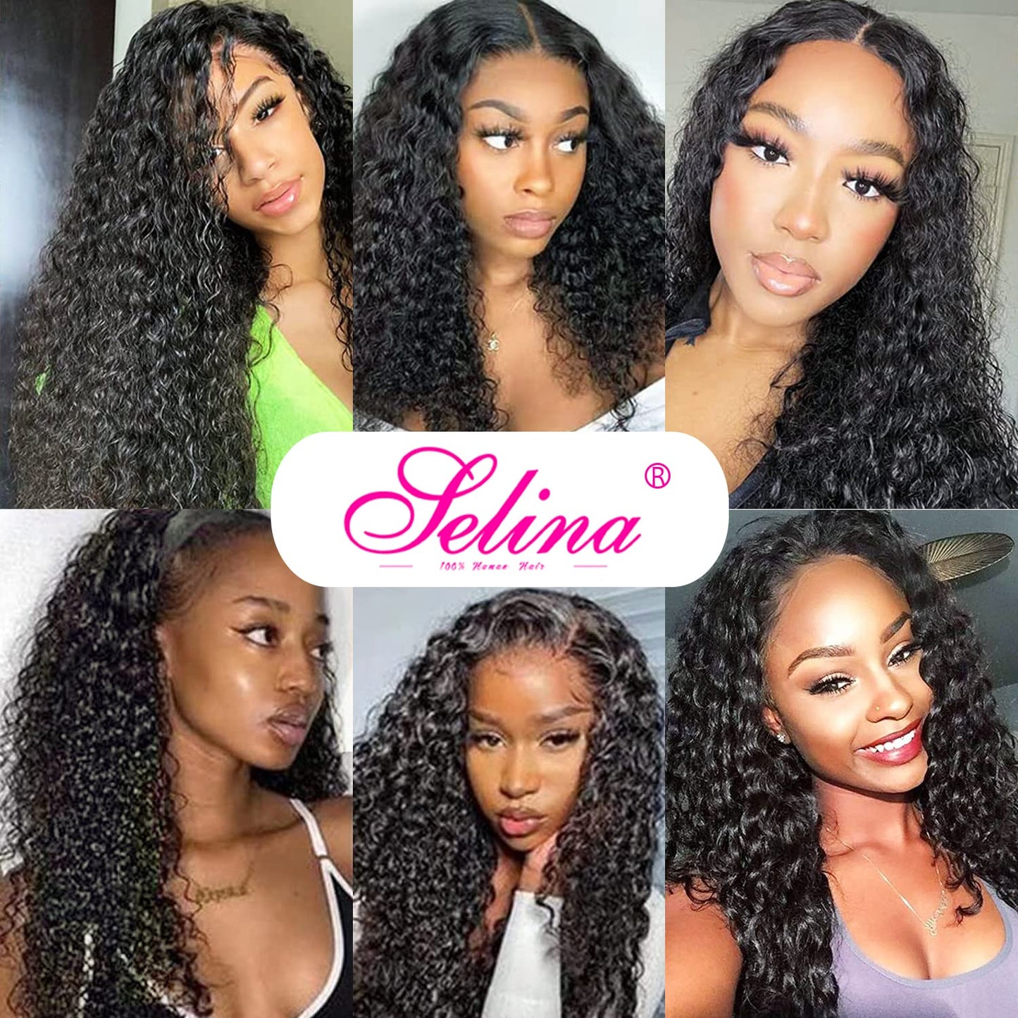 Selina 4x4 Lace Closure Water Wave Lace Closure Curly Lace Closure 100% Unprocessed Human Hair Free Part Closure Human Hair Swiss Lace Closure Natural Black Color (8Inch , Water Curly)