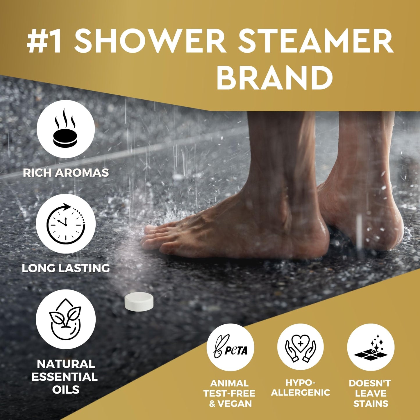 Cleverfy Aromatherapy Shower Steamers for Men - Pack of 6 Shower Bombs with Essential Oils. Unique Relaxation Birthday Gifts for Men Who Have Everything.