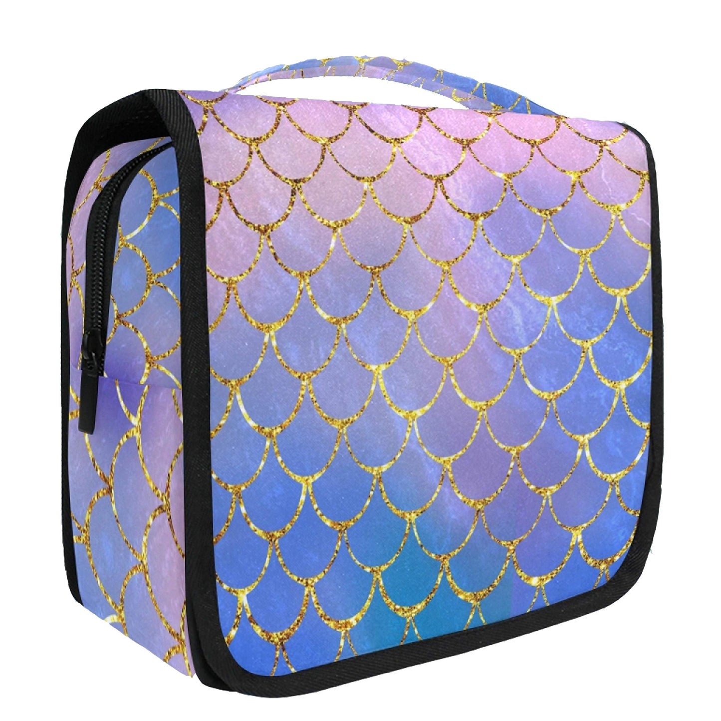 Hanging Travel Toiletry Bag Kit Makeup Case Cosmetics Organizer for Men Women (Mermaid Scale)