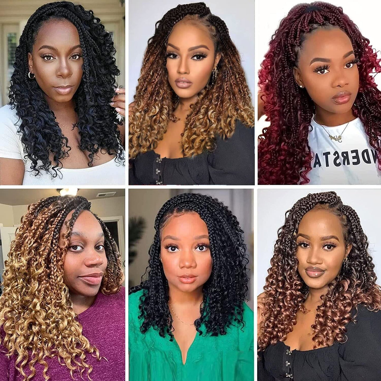 Goddess Box Braids Crochet Hair for Black Women14 Inch 8 Packs Crochet Braids With Curly Ends Pre Looped Boho Box Braids Short Bohemian Goddess Braids Crochet Hair (14 Inch (Pack Of 8), 1B#) …